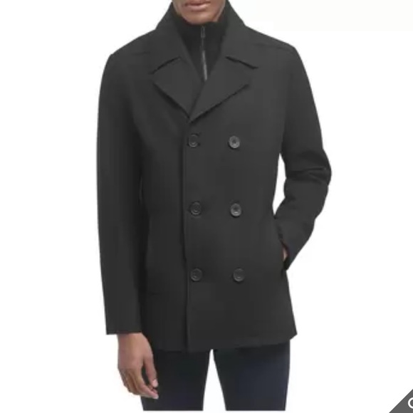 Kenneth Cole Reaction Black Wool Jacket/Peacoat size S - Picture 5 of 17